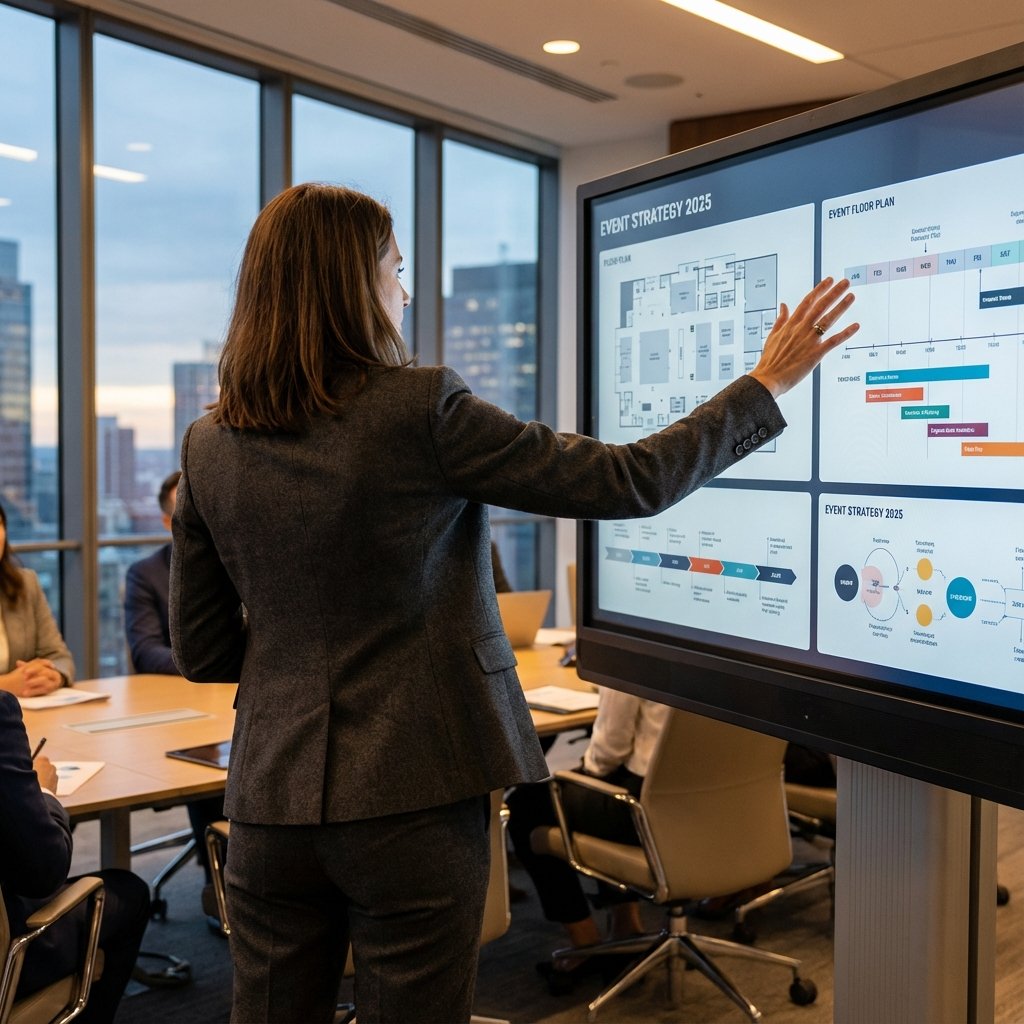 Director de eventos planificando estrategia